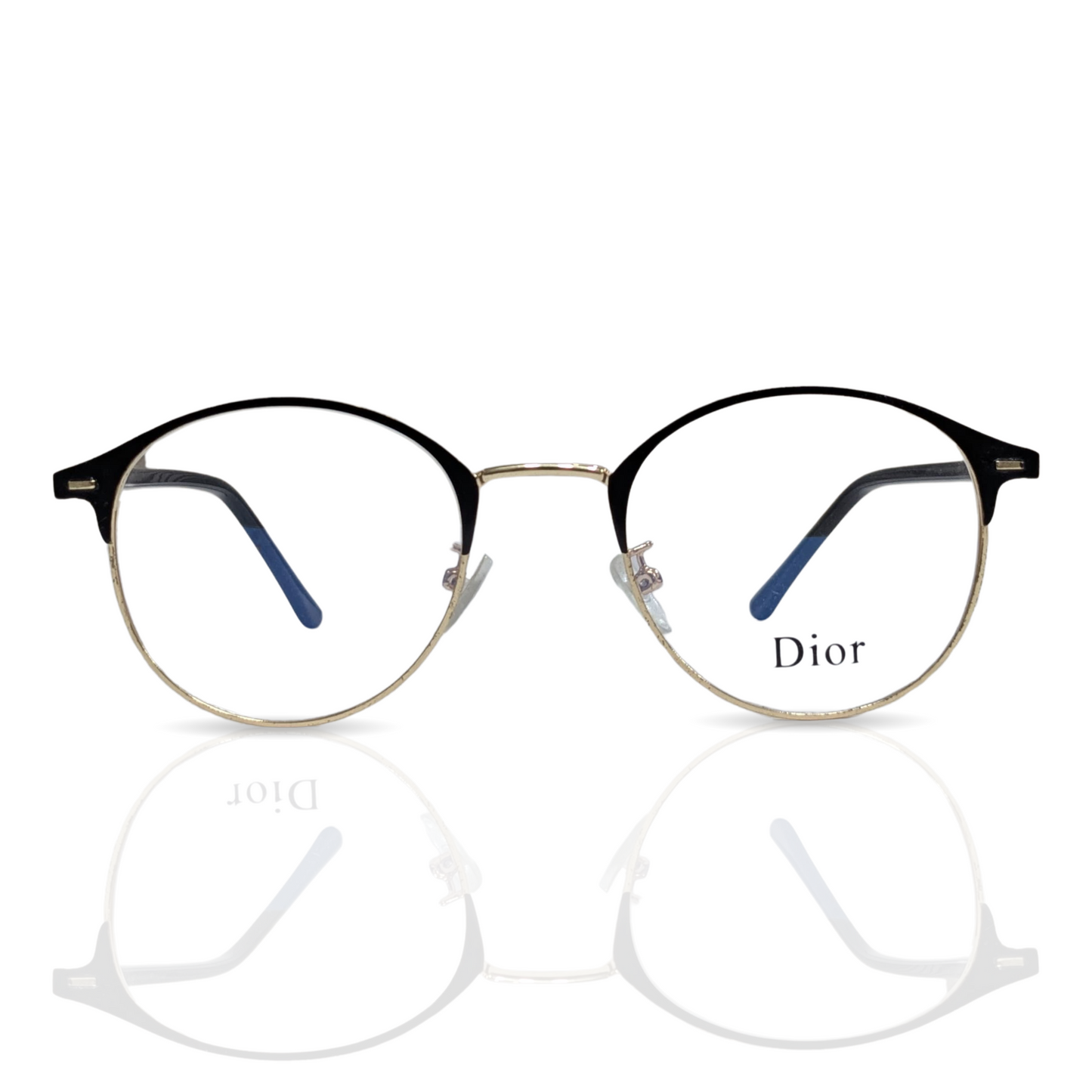 Dior Half-Rim Round Eyeglasses - Classic Elegance