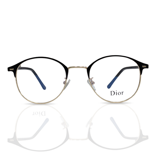 Dior Half-Rim Round Eyeglasses - Classic Elegance