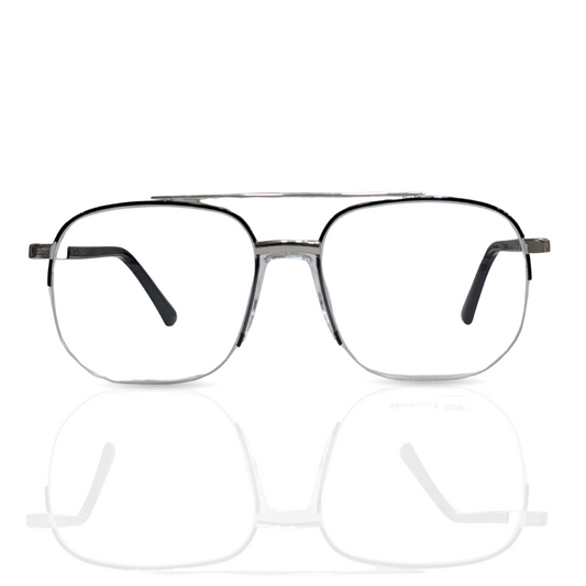 Classic Aviator Style Half-Rim Eyeglasses