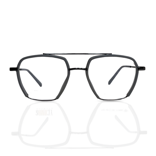 Modern Black Octagonal Frame Glasses with Double Bridge