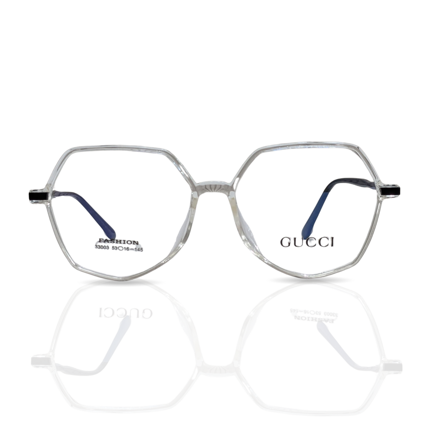 Stylish Hexagonal Clear Frame Glasses